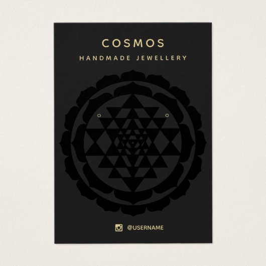 モダンニューエイジブラックイヤリングジュエリー表示カード (正面)