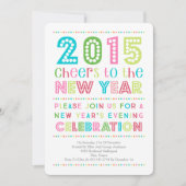 モダンニューカラフルイヤーズパーティの招待状 招待状 (正面)