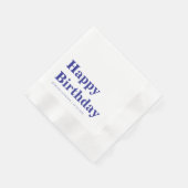 モダンネイビーブルーの誕生日 縁ありカクテルナプキン (角)