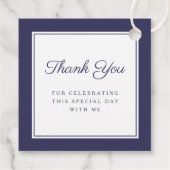 モダンネイビーブルー感謝の気持ち 男の子の最初の聖体拝領 フェイバータグ (裏面)