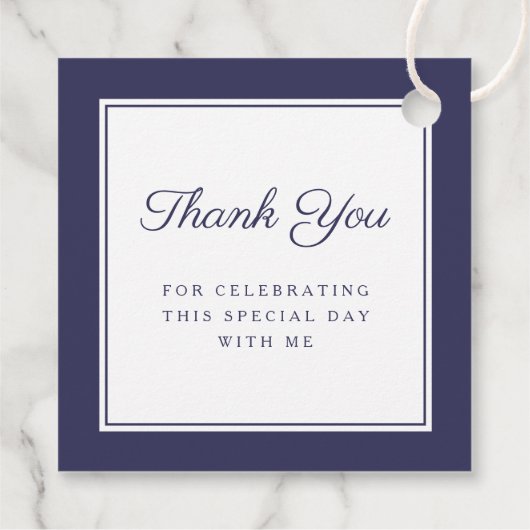 モダンネイビーブルー感謝の気持ち 男の子の最初の聖体拝領 フェイバータグ (裏面)