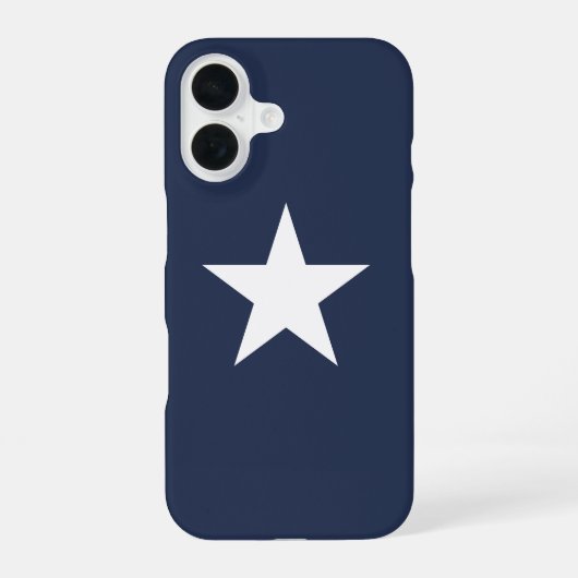 モダンネイビーブルー星マーク iPhone 16ケース (裏面)