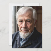 モダンネイビーブルー85歳誕生日写真 招待状 (裏面)