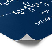 モダンネイビーブルー フォント, 結婚式のご祝儀 ポスター (角)