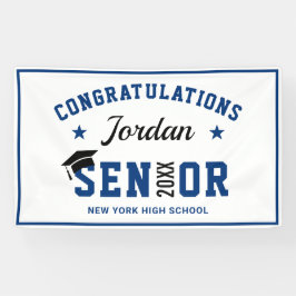 モダンネイビーブルー 2024年度 卒業パーティー 横断幕