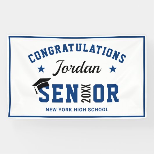 モダンネイビーブルー 2024年度 卒業パーティー 横断幕 (横)