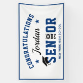 モダンネイビーブルー 2024年度 卒業パーティー 横断幕 (縦)