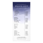 モダンネイビー水彩ヘアサロン スパ 料金表 ラックカード (正面)