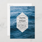 モダンネイビー航海 インビテーションポストカード (正面/裏面)