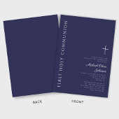 モダンネイビー クロス ファースト コミュニオン 招待状