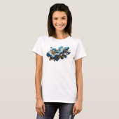 モダンネイビー 抽象芸術 ウェアラブルアート Tシャツ (正面フル)