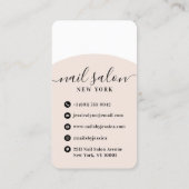 モダンネイリストススタイリッシュクリプト美しいサロン 名刺 (裏面)