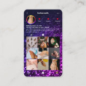 モダンネイルアーティストインスタグラムパープルピンクグリッター 名刺 (正面)