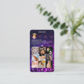 モダンネイルアーティストインスタグラムパープルピンクグリッター 名刺 (スタンド正面)