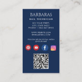 モダンネイルアーティストテクノロジー系ブルーInstagram 名刺 (裏面)
