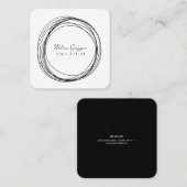 モダンネイルアーティストフェイク金ゴールド循環手描き スクエア名刺 (正面/裏面)