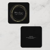 モダンネイルアーティストフェイク金ゴールド循環手描き スクエア名刺 (正面/裏面)