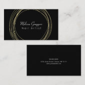 モダンネイルアーティストフェイク金ゴールド循環手描き 名刺 (正面/裏面)