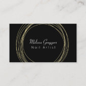 モダンネイルアーティストフェイク金ゴールド循環手描き 名刺 (正面)