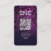 モダンネイルアーティストブラックインスタグラムピンクグリッター 名刺 (裏面)