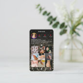 モダンネイルアーティストブラックインスタグラム金ゴールドグリッター 名刺 (スタンド正面)