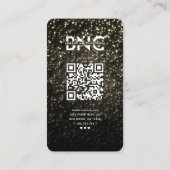 モダンネイルアーティストブラックインスタグラム金ゴールドグリッター 名刺 (裏面)