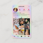 モダンネイルアーティストホログラフィックインスタグラムグリッド 名刺 (正面)