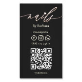 モダンネイルアーティストマニキュア美しいサロンQR マグネット名刺 (正面縦)