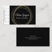 モダンネイルアーティストロゴ報酬金ゴールド循環 名刺 (正面/裏面)