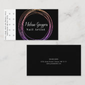 モダンネイルアーティストロゴrewardレインボーサークル 名刺 (正面/裏面)