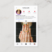 モダンネイルアーティスト爪、 ネイルサロンインスタインスパイアグラム 名刺 (正面)