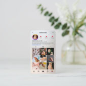 モダンネイルアーティスト金ゴールド銀Instagramグリッド 名刺 (スタンド正面)