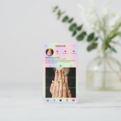 モダンネイルアーティストInstagramグリッドホログラフィック 名刺 (スタンド正面)