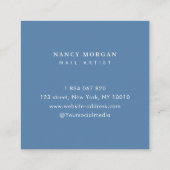 モダンネイルサロンフォトコラージュダスティブルー スクエア名刺 (裏面)