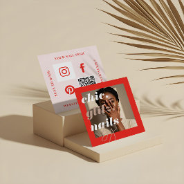 モダンネイルサロンBusiness Photo Social & QRコード スクエア名刺
