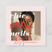 モダンネイルサロンBusiness Photo Social & QRコード スクエア名刺 (正面)