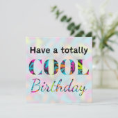 モダンネオンエフェクトの落書き風クールな誕生日 カード (スタンド正面)
