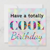 モダンネオンエフェクトの落書き風クールな誕生日 カード (正面)