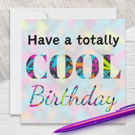 モダンネオンエフェクトの落書き風クールな誕生日 カード