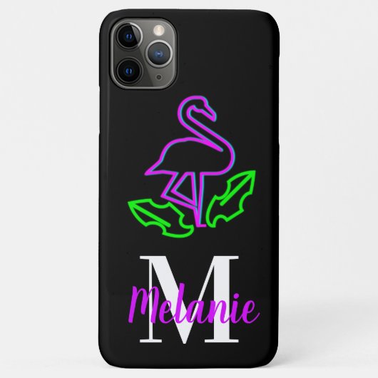 モダンネオントロピカルフラミンゴパープル蛍光 Case-Mate iPhoneケース (裏面)