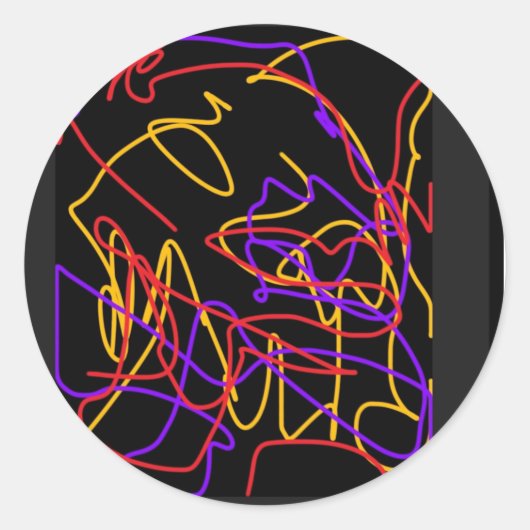 モダンネオン鮮やかカラーステッカー2025 ラウンドシール (正面)