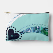 モダンノベルティカスタムティール（緑がかった色）&グリーン アクセサリーポーチ (正面)