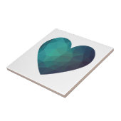 モダンハイテク3dブルー折り紙ハート タイル (側面)