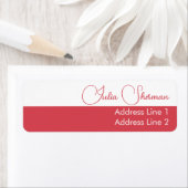 モダンハイビスカス赤ミニマフェミニンリストスクリプト ラベル (インサイチュ)