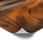 モダンハイランド牛の水彩プリントウォールアート ポスター (角)