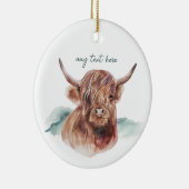 モダンハイランド牛カスタム文字セラミックオーナメント セラミックオーナメント (右)