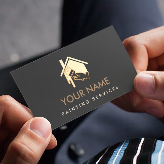 モダンハウスのブラシペイント ニュートラルクリーム&ブラック 名刺