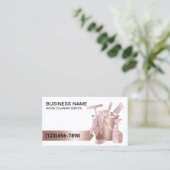 モダンハウスクリーニングバラ金ゴールドグリッター 名刺 (スタンド正面)