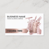 モダンハウスクリーニングバラ金ゴールドグリッター 名刺 (正面)