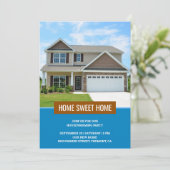 モダンハウスフォト引っ越し祝いパーティーパーティー 招待状 (スタンド正面)